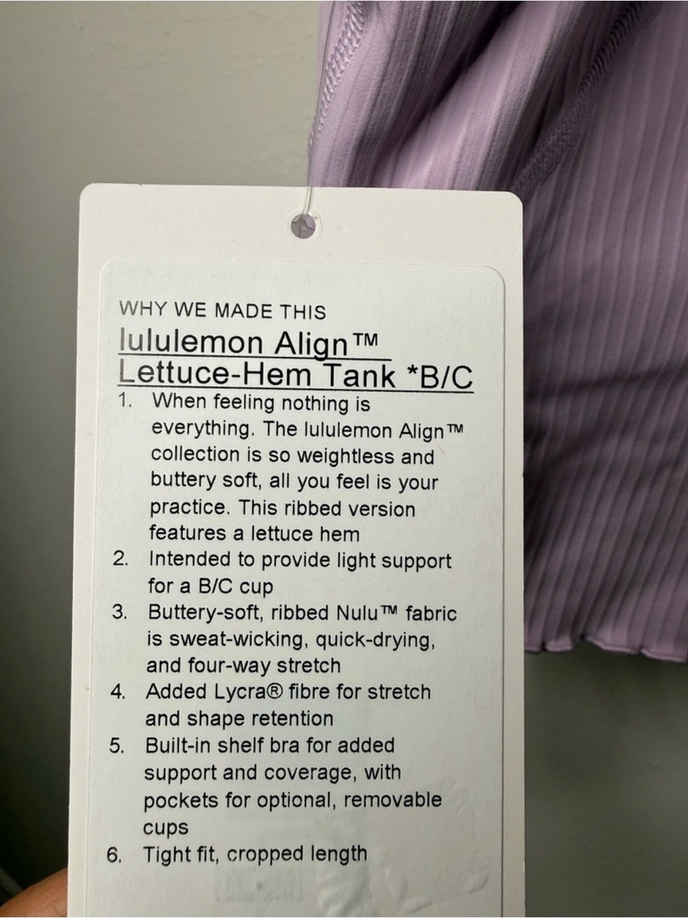 Lululemon Align Lettuce Hem Tank B/C - Picture 4 of 4